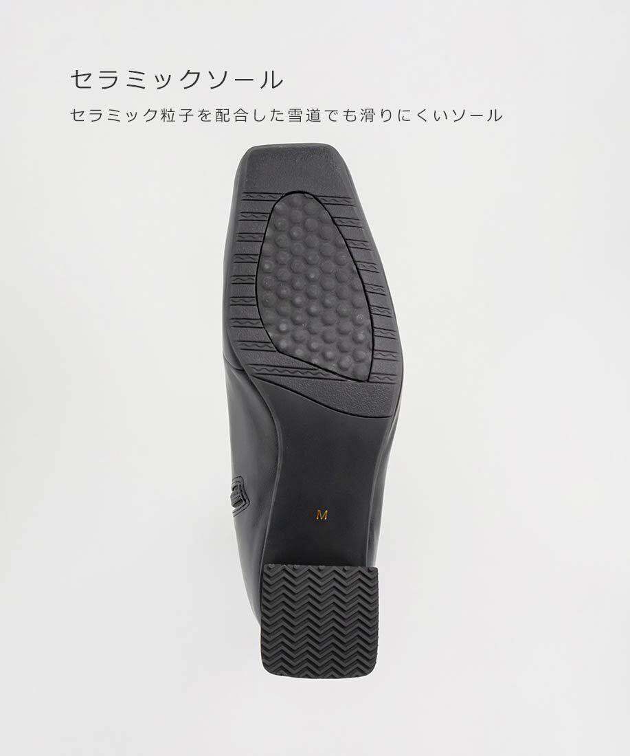  「晴雨兼用ソフトストレッチ WARM スクエアトゥロングブーツ」|ロングブーツ|