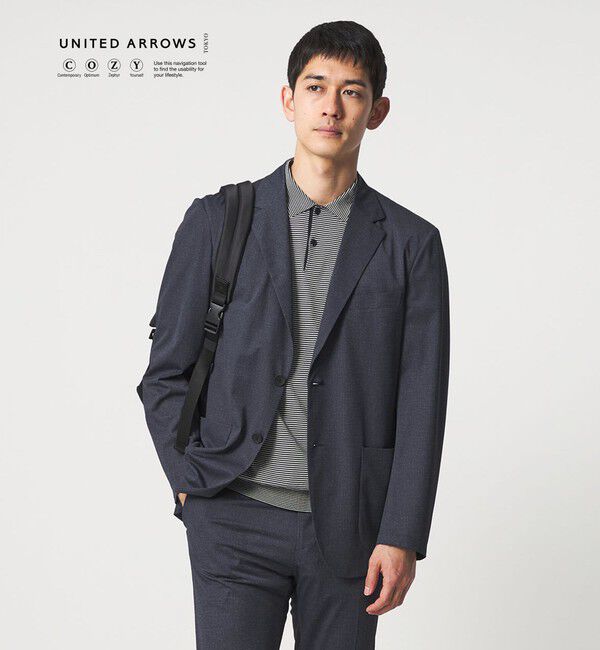 UNITED ARROWS「トリコット ソリッド シングル２ボタン テーラードジャケット UA COZY ウォッシャブル ストレッチ 通気性」|テーラードジャケット|NAVY