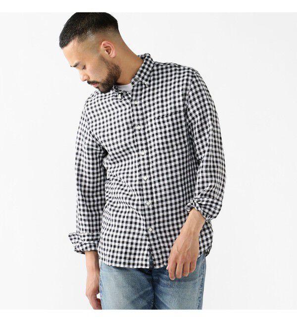 BEAMS PLUS「BEAMS PLUS｜B.D. Gingham Check Linen｜ボタンダウン｜麻｜シャリ感 涼感 涼しい｜チェック柄」|シャツ・ブラウス|