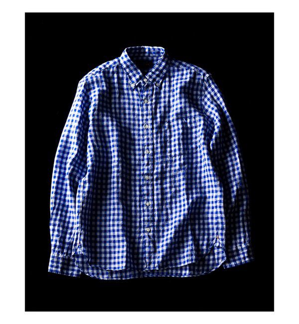 BEAMS PLUS「BEAMS PLUS｜B.D. Gingham Check Linen｜ボタンダウン｜麻｜シャリ感 涼感 涼しい｜チェック柄」|シャツ・ブラウス|