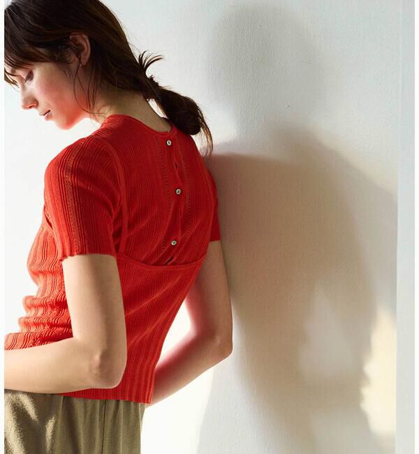  「WALANCE | ペーパーリブニット 2WAYニット WOMEN」|ニット・セーター|RED系1
