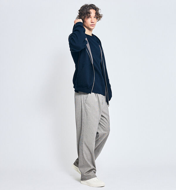ABAHOUSE「【リバーシブルカラー】14Gコットン ニット ZIPパーカー」|パーカー|