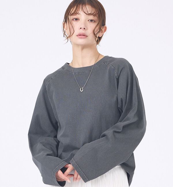abahouse mavie「【バックロゴ】ラグランプルオーバー」|Tシャツ・カットソー|チャコールグレー