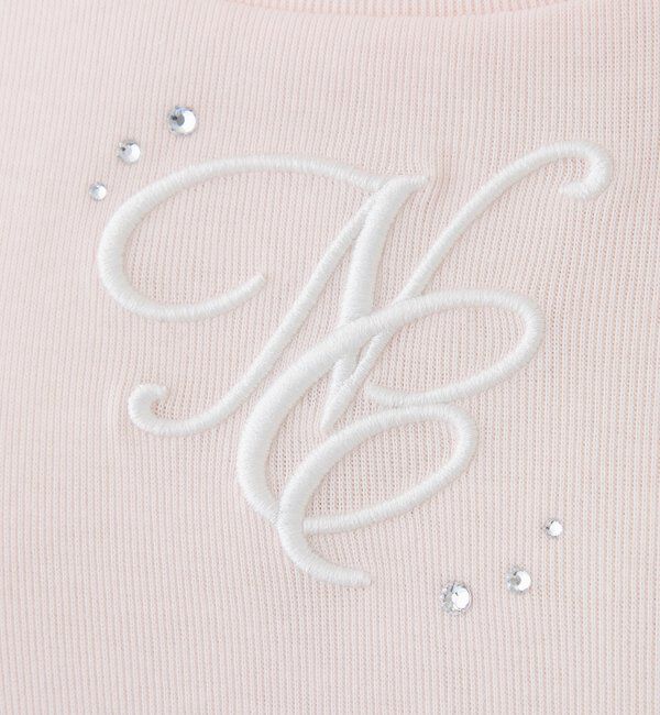  「ストーン付ワンポイント刺繍ロゴTee」|プルオーバー|