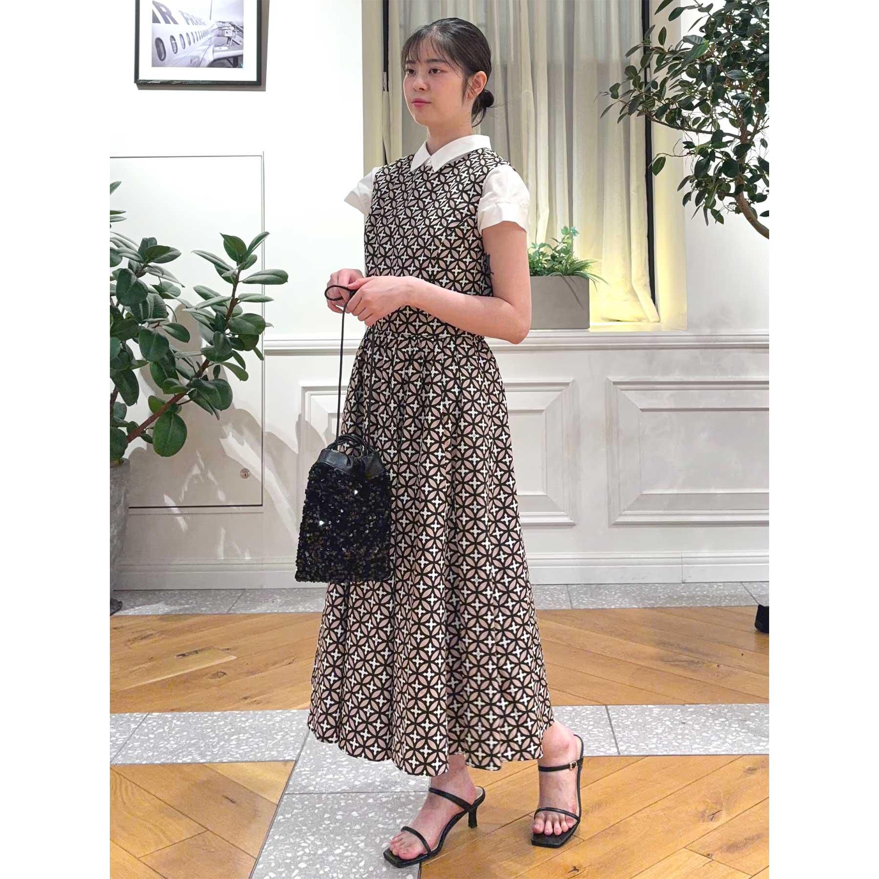DRESSTERIOR「【otonaMUSE5月号掲載/ウォッシャブル】オーバーラップサークル ノースリーブドレス」|ワンピース|