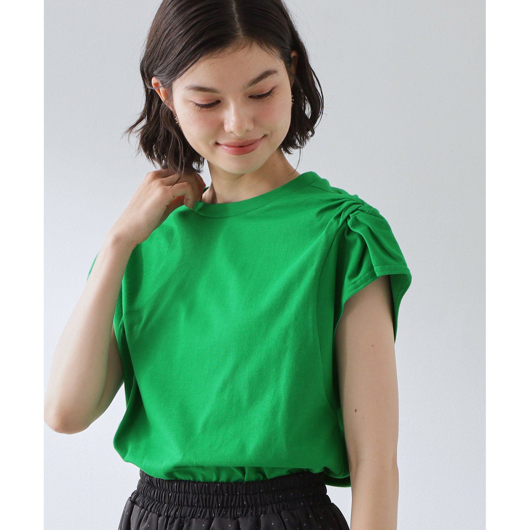 THE SHOP TK「ツイストアクセントプルオーバー」|Tシャツ・カットソー|グリーン(022)