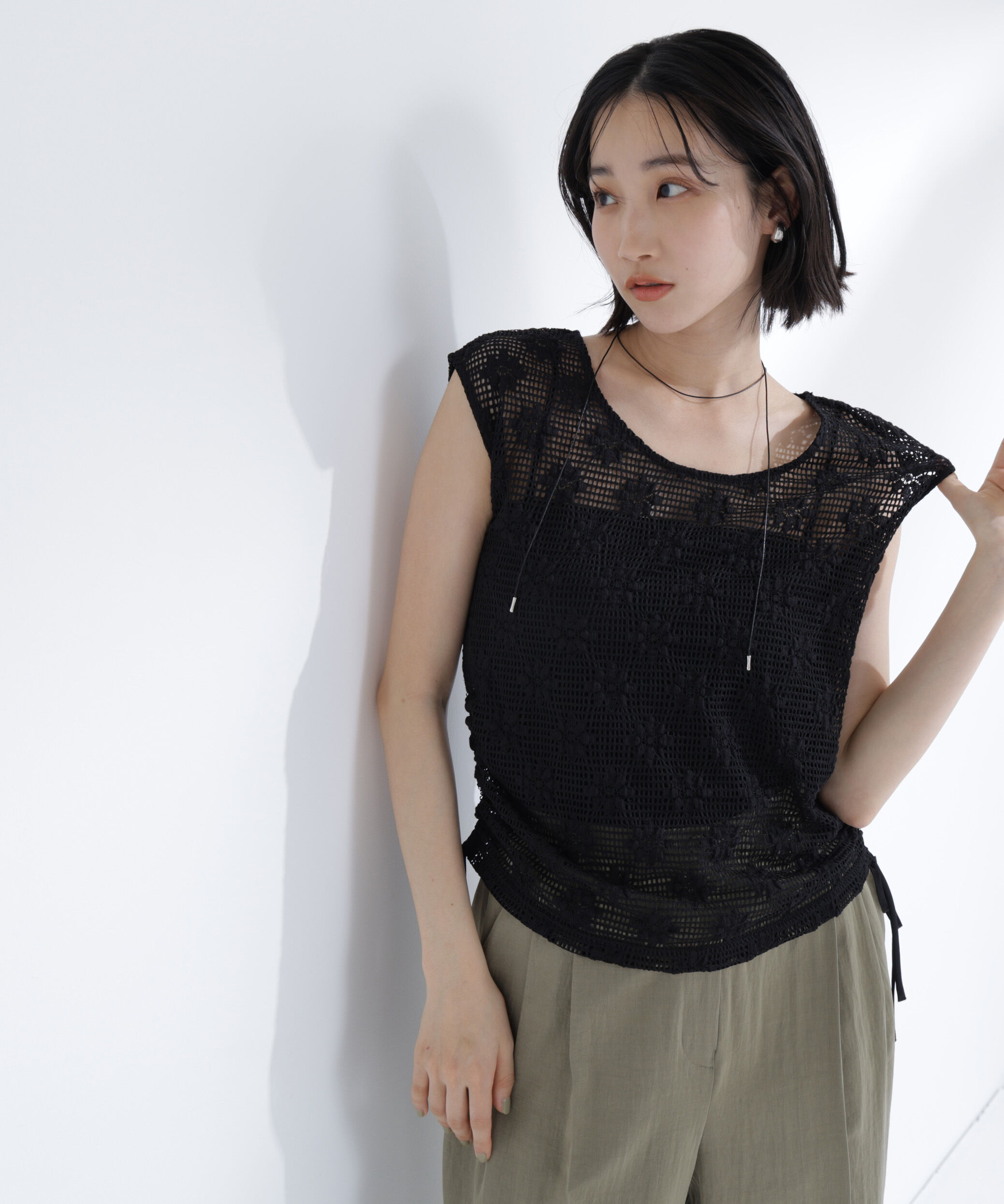  「ドロストレースカットソー」|Tシャツ・カットソー|