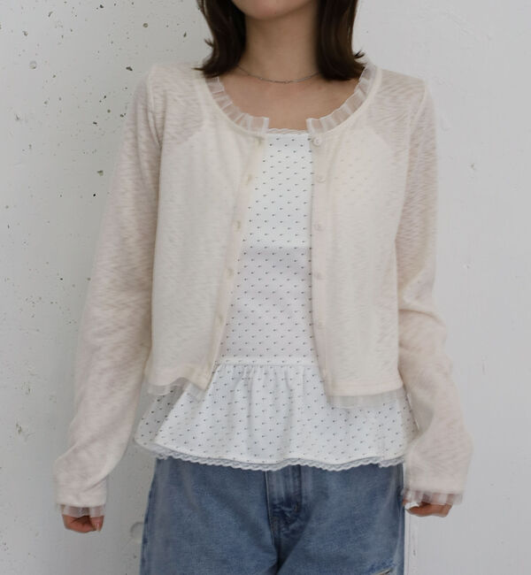 archives「カップつきドットフリルキャミソール」|キャミソール|OFF WHITE