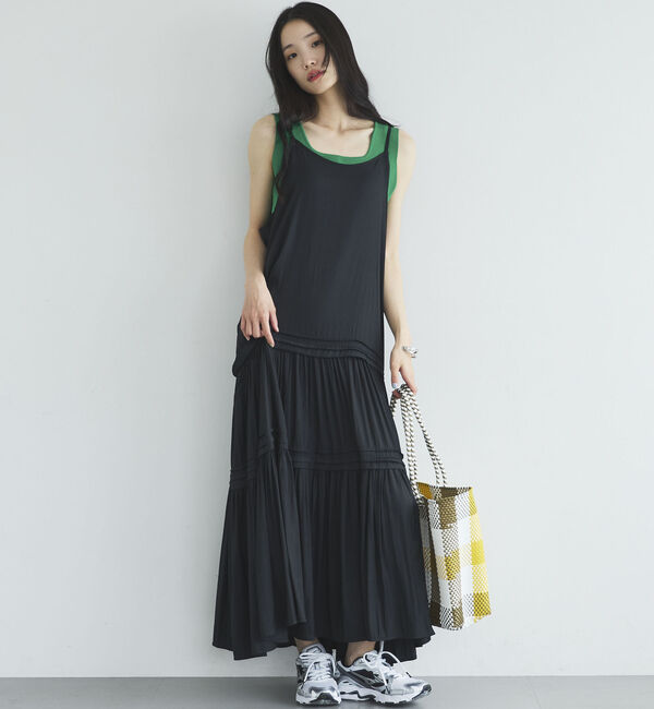Doux archives「ピンタックティアードキャミワンピース／」|ワンピース|BLACK