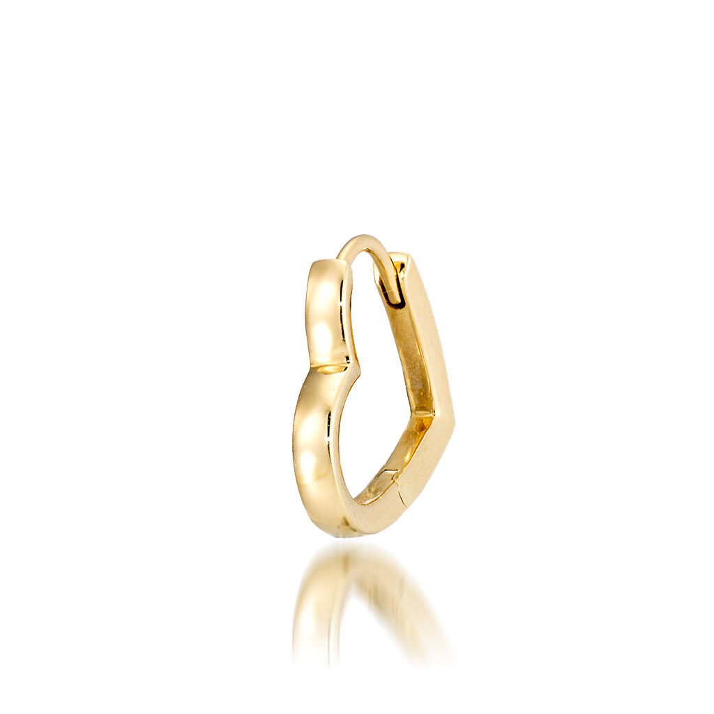 STAR JEWELRY「HEART CLICK HOOP PIERCED EARRING(S/片耳用)」|ピアス|イエローゴールド