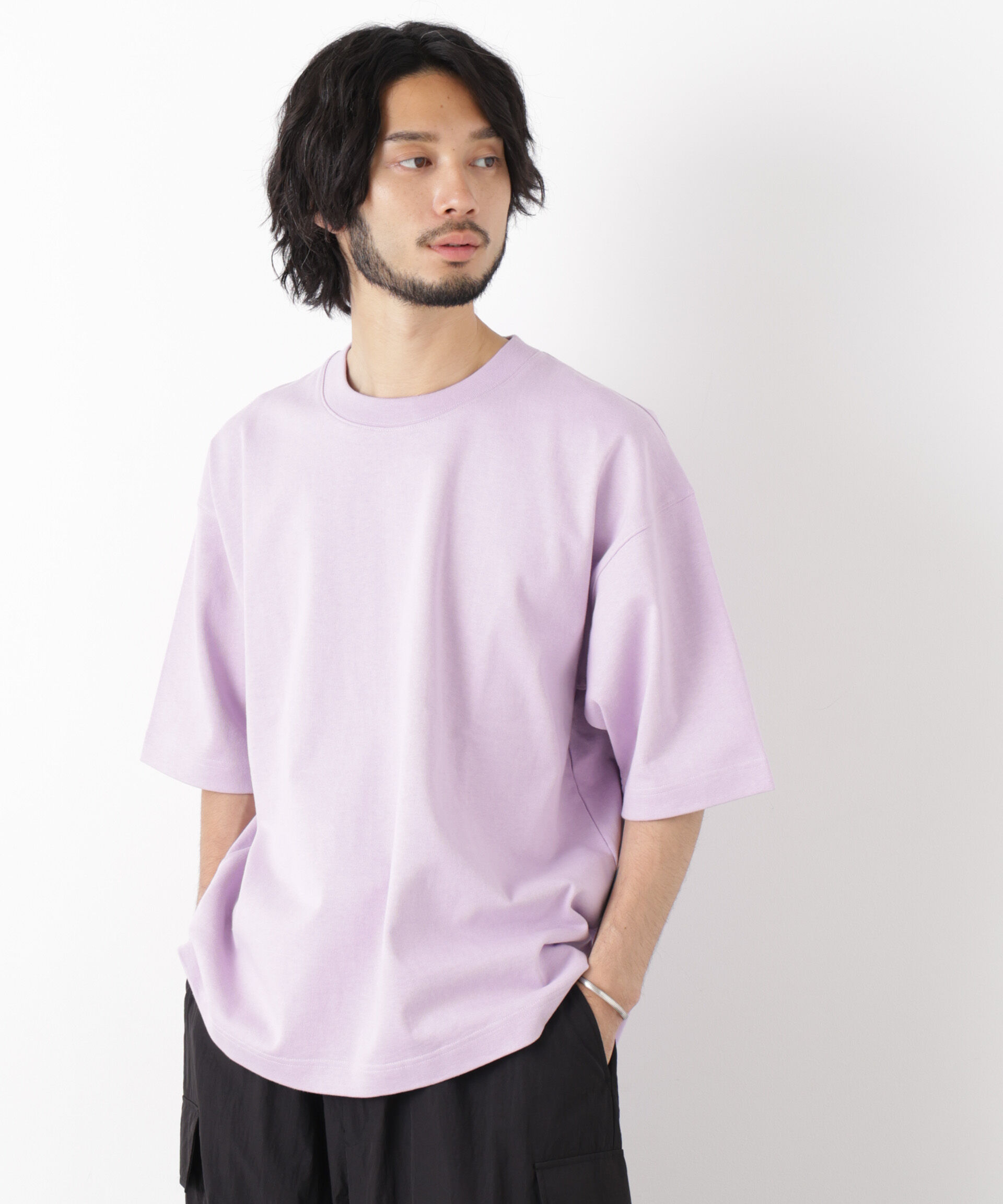 NANO universe「WEB限定/ヘビーウェイトカラーTシャツ 半袖」|Tシャツ・カットソー|