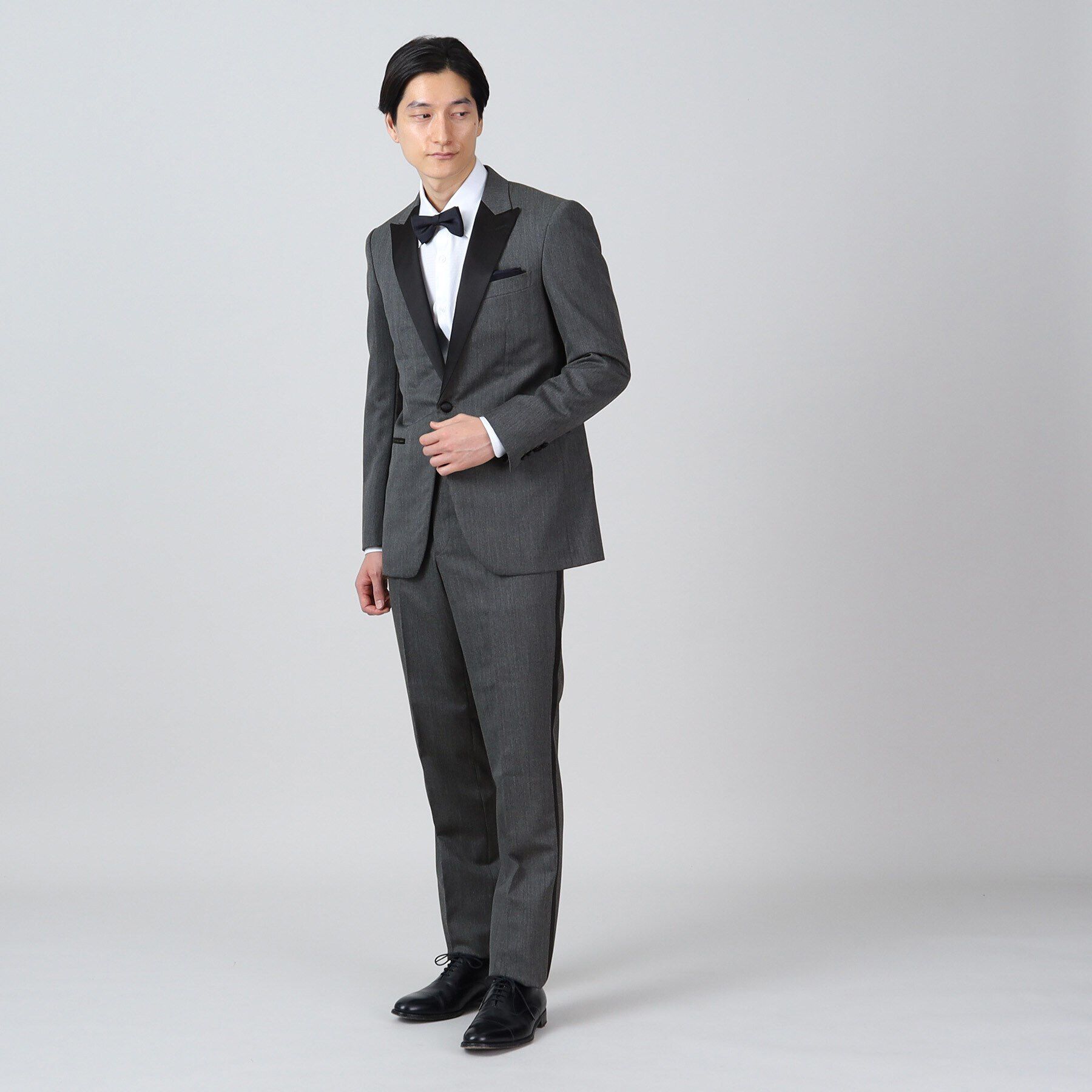 TAKEO KIKUCHI「【FORMAL】ピークドラペル タキシードクロス スーツ」|スーツ|チャコールグレー(0