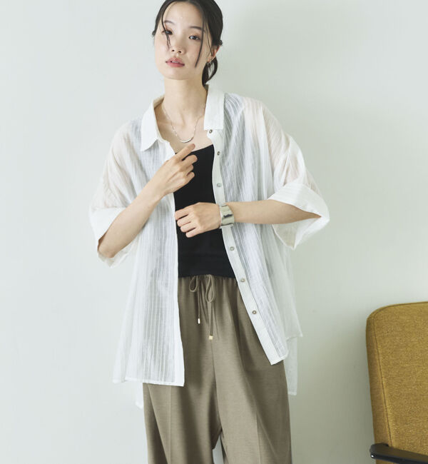 Doux archives「シアーストライプオーバーシャツ」|シャツ・ブラウス|OFF WHITE