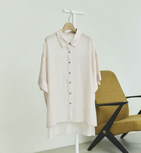Doux archives「シアーストライプオーバーシャツ」|シャツ・ブラウス|PINK