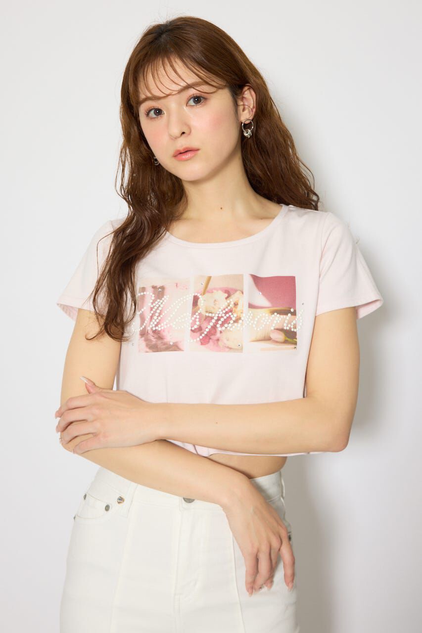 rienda「モチーフフォトショートTシャツ」|Tシャツ・カットソー|PNK