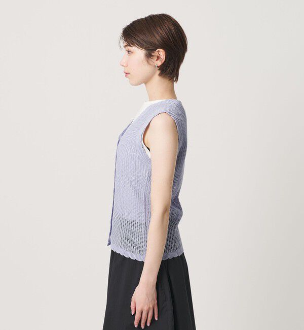 BEAUTY&YOUTH UNITED ARROWS「スカラップ Vネック メッシュ ニットベスト」|ベスト・ジレ|