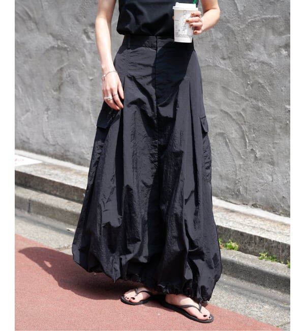 OUTDOOR PRODUCTS Usual Things「≪予約≫追加 ドロストバルーンカーゴスカート」|スカート|ブラック