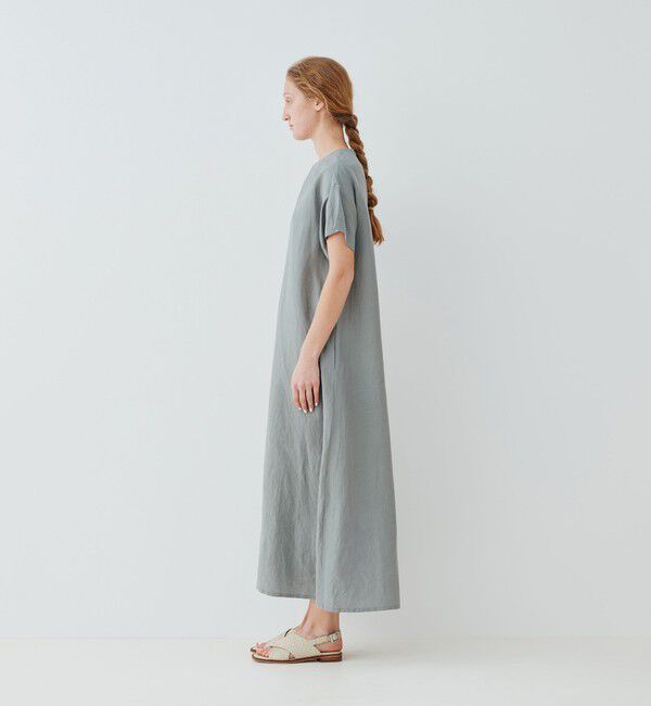 GALERIE VIE「リネンキュプラシルクコンパクト クルーネックワンピース」|ワンピース|