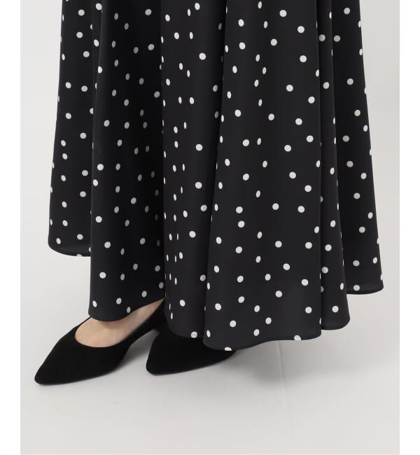 Spick and Span「ドットサテンフレアスカート」|スカート|