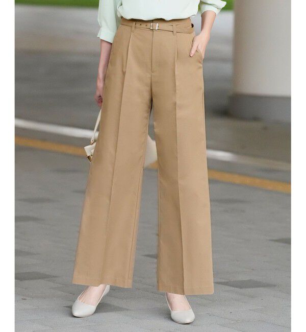 ANY SIS「ツイステッドクリアチノワイド パンツ」|その他|ベージュ