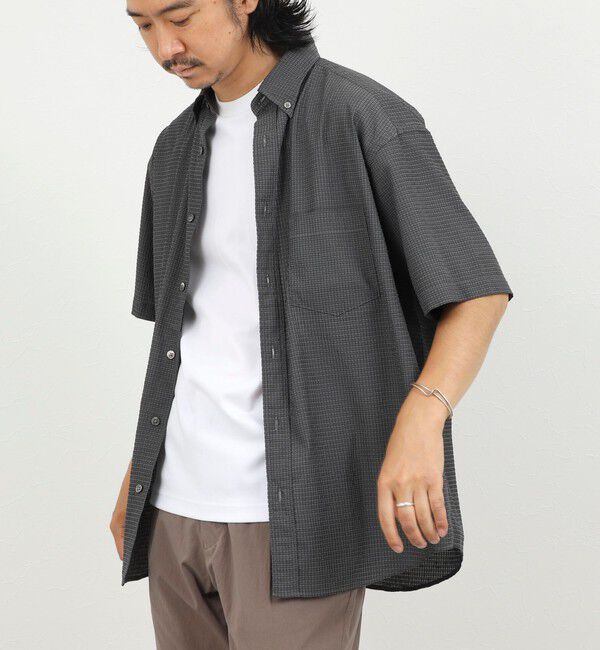 NOLLEY'S goodman「《一部セットアップ対応》DotAir ドットエアー半袖B.D. ボタンダウンシャツ 通気性/UVカット 26SS」|シャツ・ブラウス|グレー