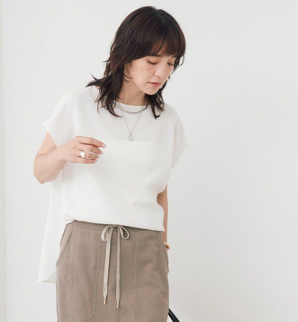 「【セットアップ着用可能/ドライタッチ/シワになりにくい】メッシュフレンチブラウス」|シャツ・ブラウス|