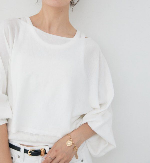  「予約【A・MONN】【セット着用可】cropped KNIT」|ニット・セーター|