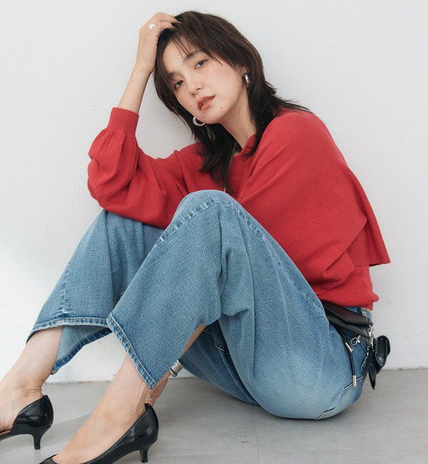  「予約【A・MONN】【セット着用可】cropped KNIT」|ニット・セーター|