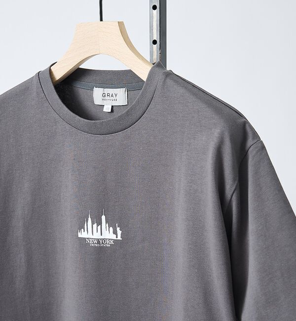 ABAHOUSE「【CITY PRINT】半袖Tシャツ」|Tシャツ・カットソー|チャコールグレー