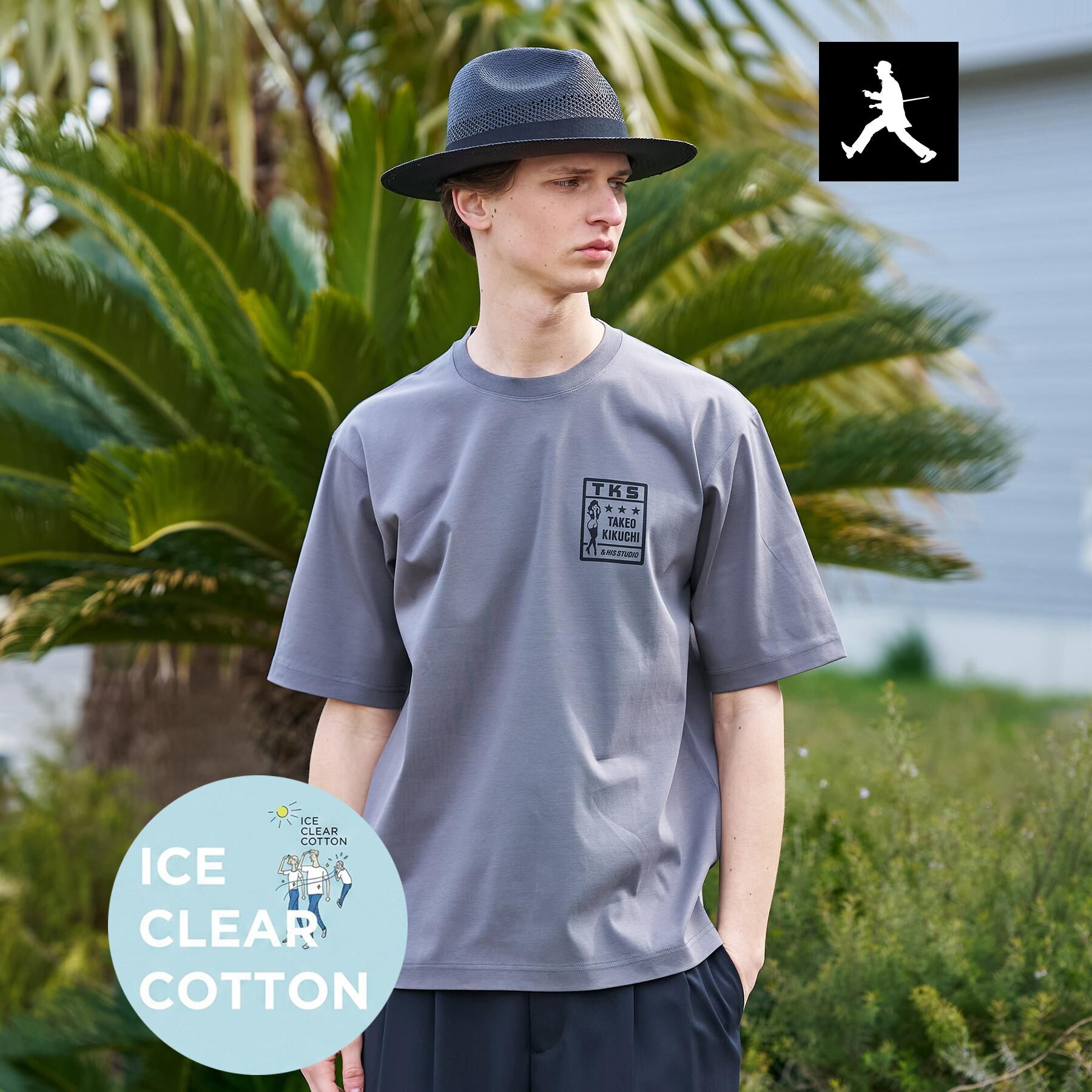TAKEO KIKUCHI「【BOWLER HAT LABEL】アイスクリアコットン ピンナップガール 半袖Tシャツ」|Tシャツ・カットソー|