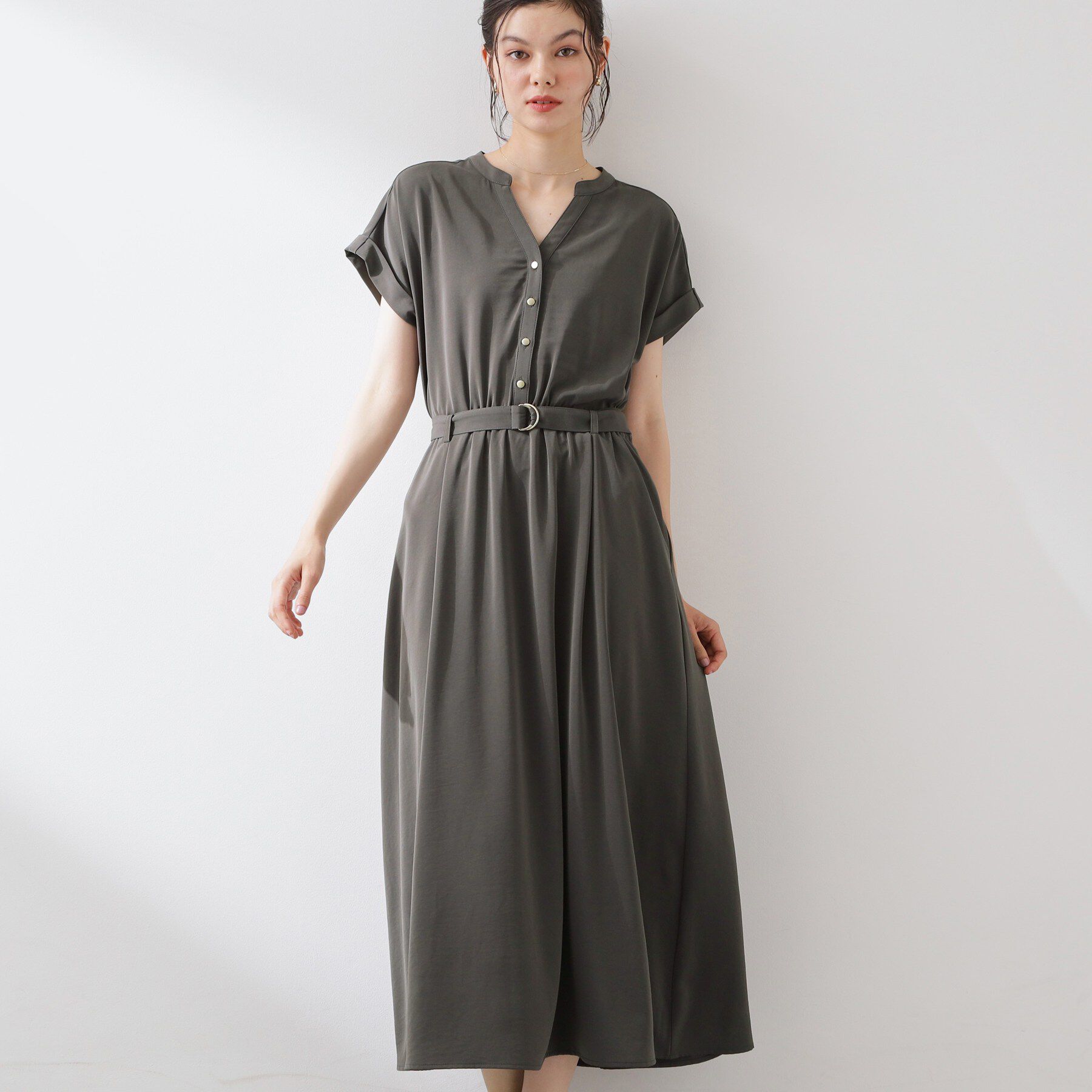 THE SHOP TK「【M-XL/ひんやり/遮熱】やみつきになる とろみスキッパーワンピース」|ワンピース|スミクロ(018)