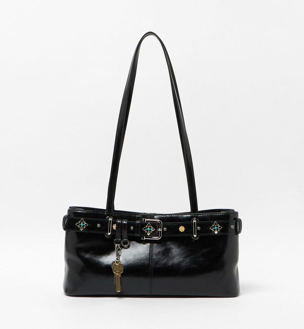 OSOI「＜OSOI＞SHOULDER BROCLE バッグ GEM」|ショルダー・メッセンジャー|BLACK