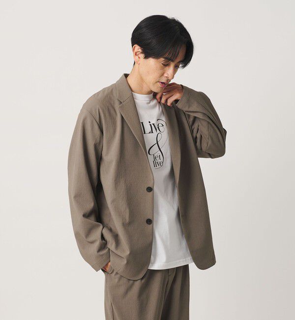 BEAUTY&YOUTH UNITED ARROWS「KOMATSU ドビー リラックス ジャケット ストレッチ 吸水速乾 セットアップ対応」|テーラードジャケット|BEIGE