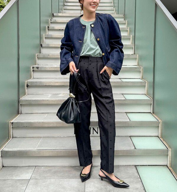 Rie Miller「【RM denim】コーデュロイ襟2WAYフレアショート丈Gジャン」|デニムジャケット|