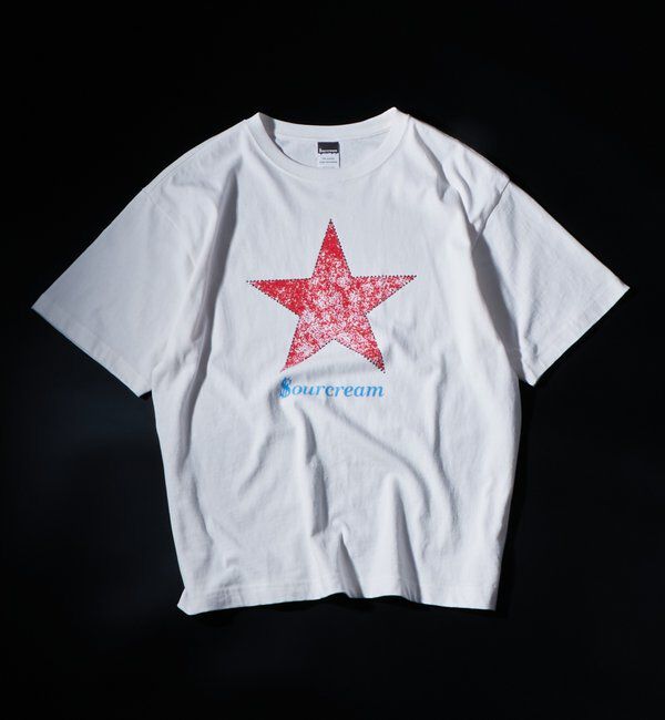  「【UNISEX】【Sourcream】ラインストーンスターグラフィックTEE」|Tシャツ・カットソー|