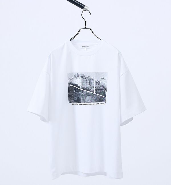 ABAHOUSE「PARIS BACK ALLEY フォトプリント 半袖Tシャツ / オーバーサイ」|Tシャツ・カットソー|