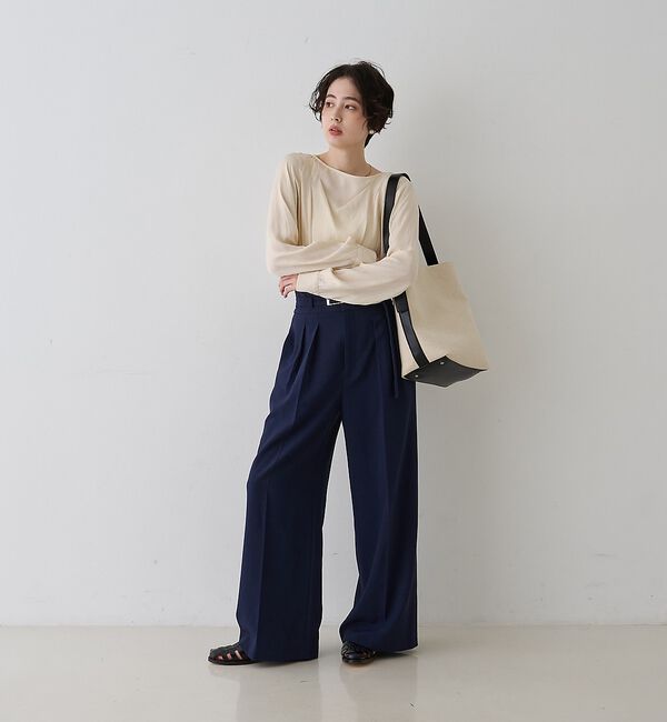 Rouge vif「【一部店舗限定】ドレープサテンブラウス」|シャツ・ブラウス|