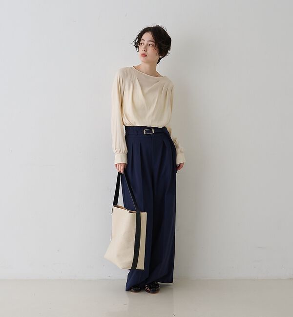 Rouge vif「【一部店舗限定】ドレープサテンブラウス」|シャツ・ブラウス|