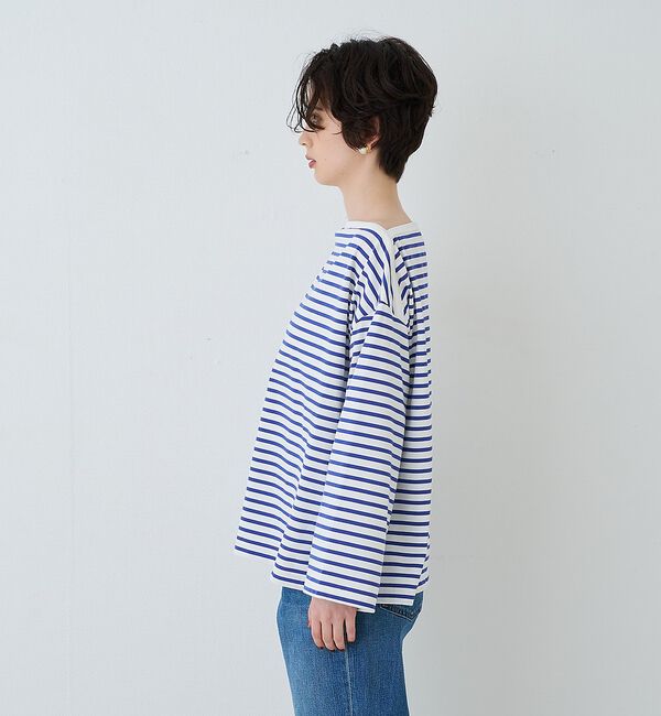 Rouge vif「ボーダーボートネックカットソー/ロングスリーブTシャツ【予約】」|Tシャツ・カットソー|