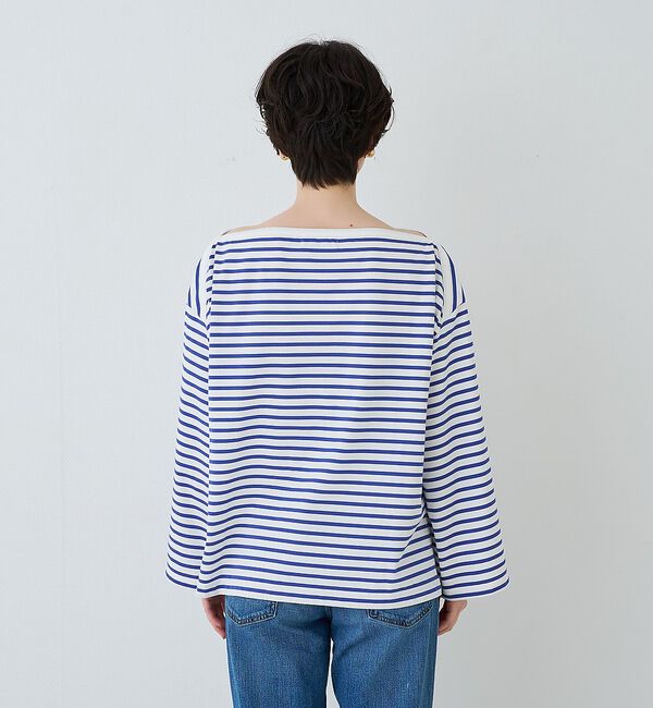 Rouge vif「ボーダーボートネックカットソー/ロングスリーブTシャツ【予約】」|Tシャツ・カットソー|