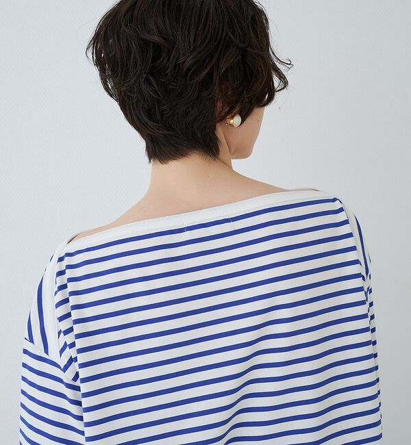Rouge vif「ボーダーボートネックカットソー/ロングスリーブTシャツ【予約】」|Tシャツ・カットソー|