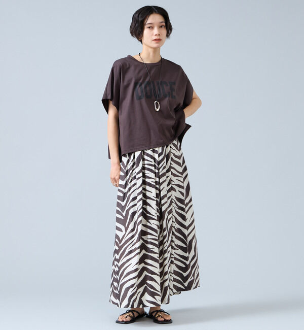 Liesse「DOUCEプリントショート丈Tシャツ」|Tシャツ・カットソー|