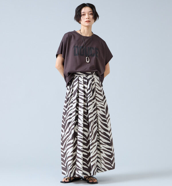 Liesse「DOUCEプリントショート丈Tシャツ」|Tシャツ・カットソー|