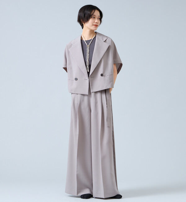Liesse「サイド切り替えワイドパンツ（セットアップ可）」|その他|