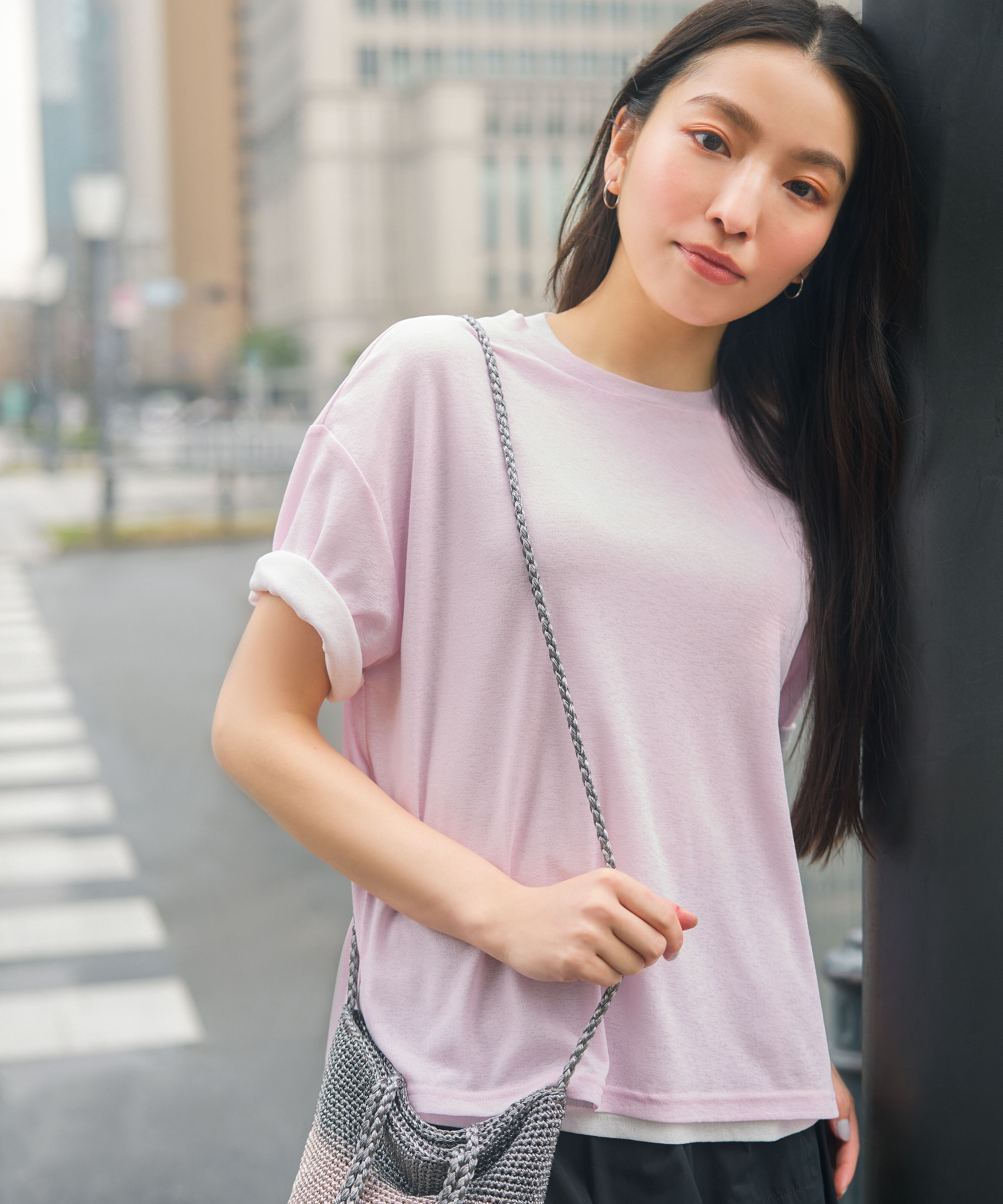  「〈N.〉スラブ天竺カットソー半袖」|Tシャツ・カットソー|ピンク