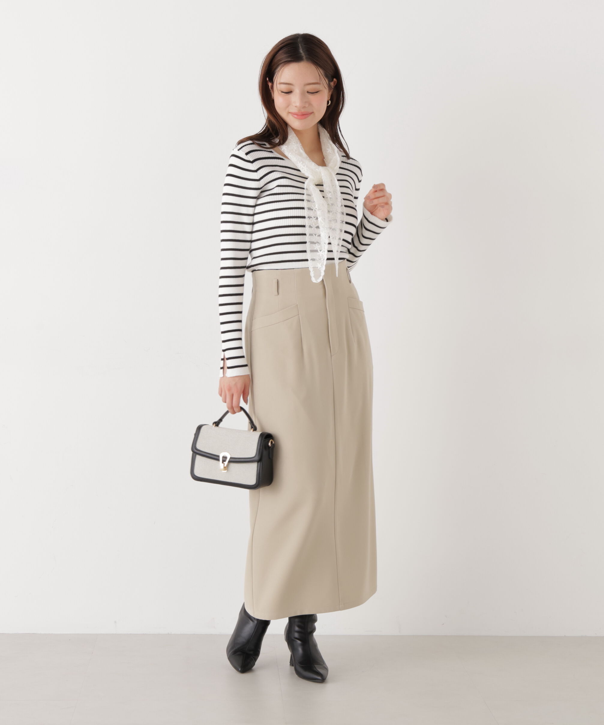 PROPORTION BODY DRESSING「〈a/mie〉ベーシックナロースカート　26SS」|スカート|