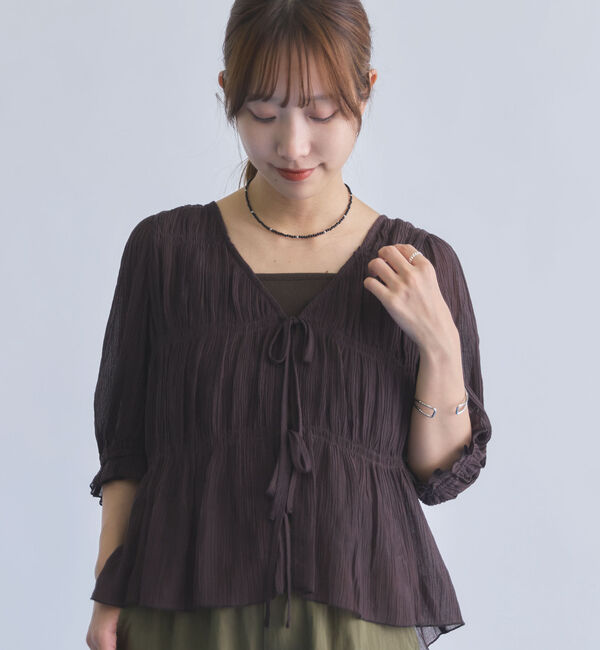 archives「２ｗａｙシャーリングリボンＢＬ」|シャツ・ブラウス|BROWN