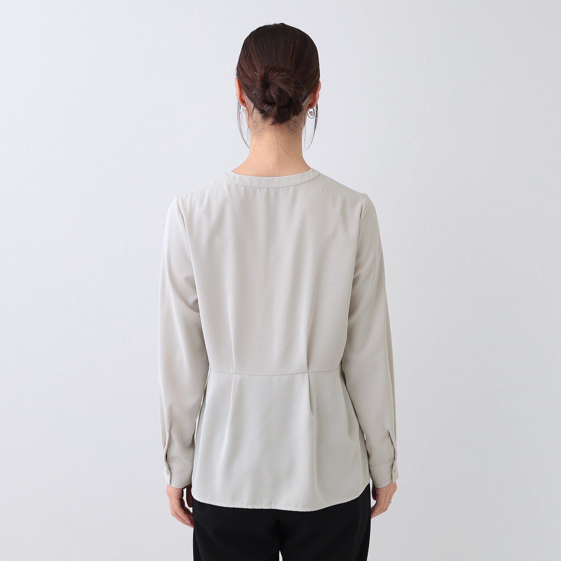 SHOO･LA･RUE「【S-3L】さらり軽やか インせず決まる ペプラムブラウス」|シャツ・ブラウス|