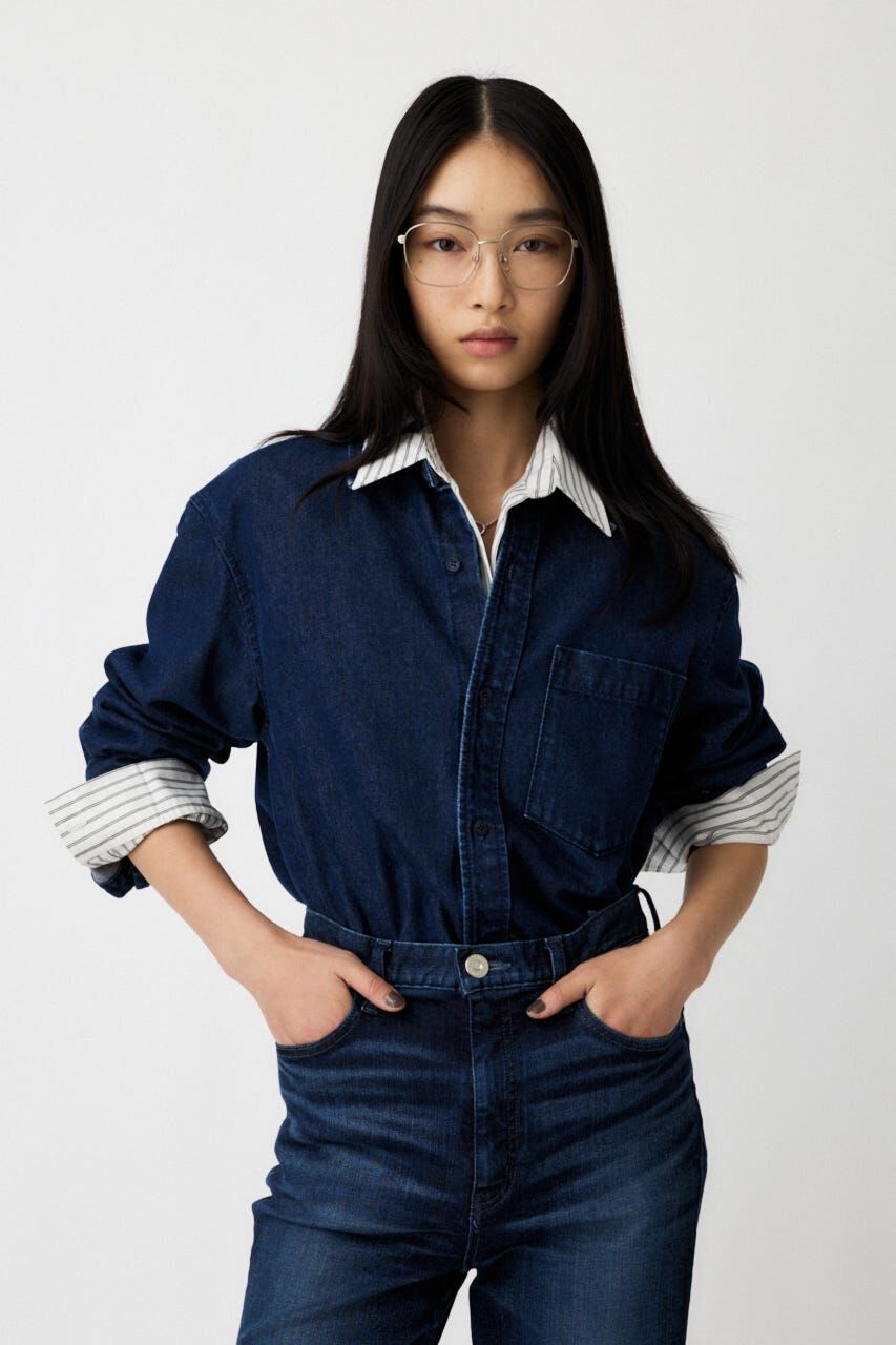 MOUSSY「DENIM シャツ」|シャツ・ブラウス|BLU