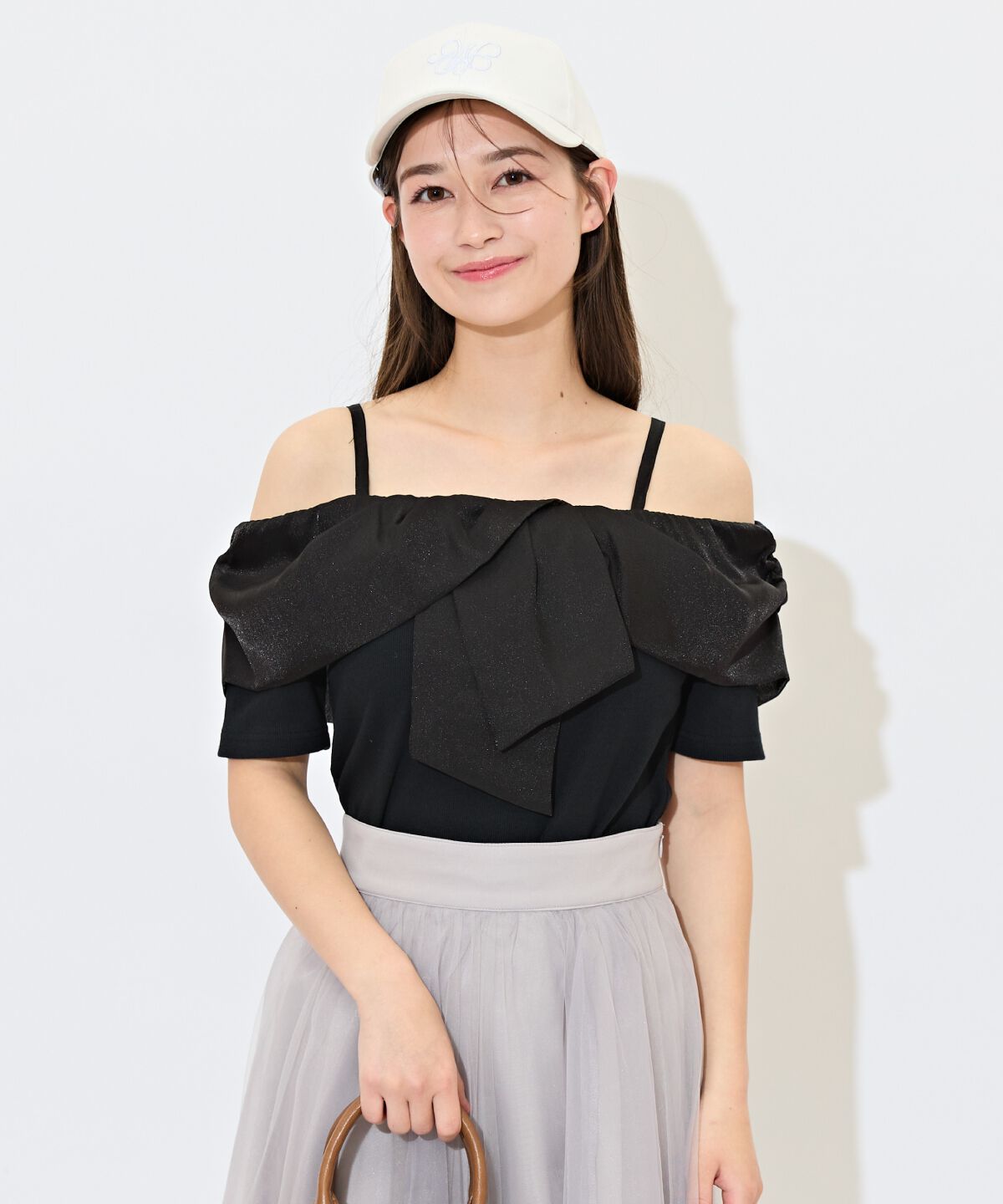 WILLSELECTION「ツイストリボンオフショルトップス」|Tシャツ・カットソー|ブラック